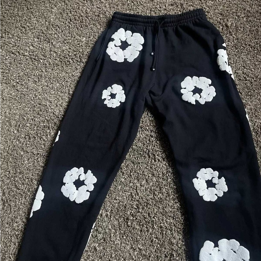 Black and white denim tears Joggers